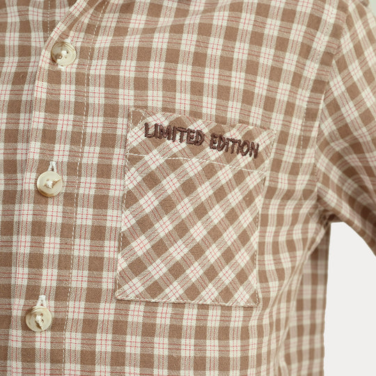 Boys Yarn Dyed Shirt (Limited Edition) - Brown Check