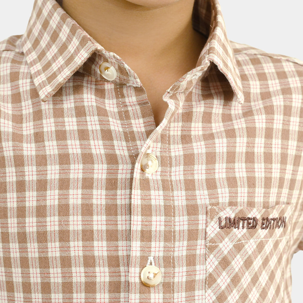 Boys Yarn Dyed Shirt (Limited Edition) - Brown Check