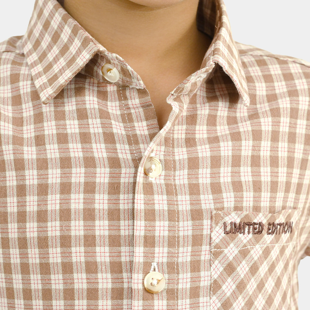 Boys Yarn Dyed Shirt (Limited Edition) - Brown Check