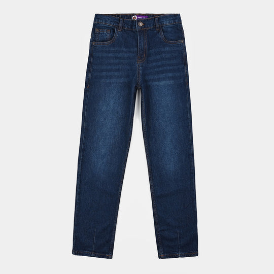 Boys Denim Stretch Pant Croops Loops - Dark Blue