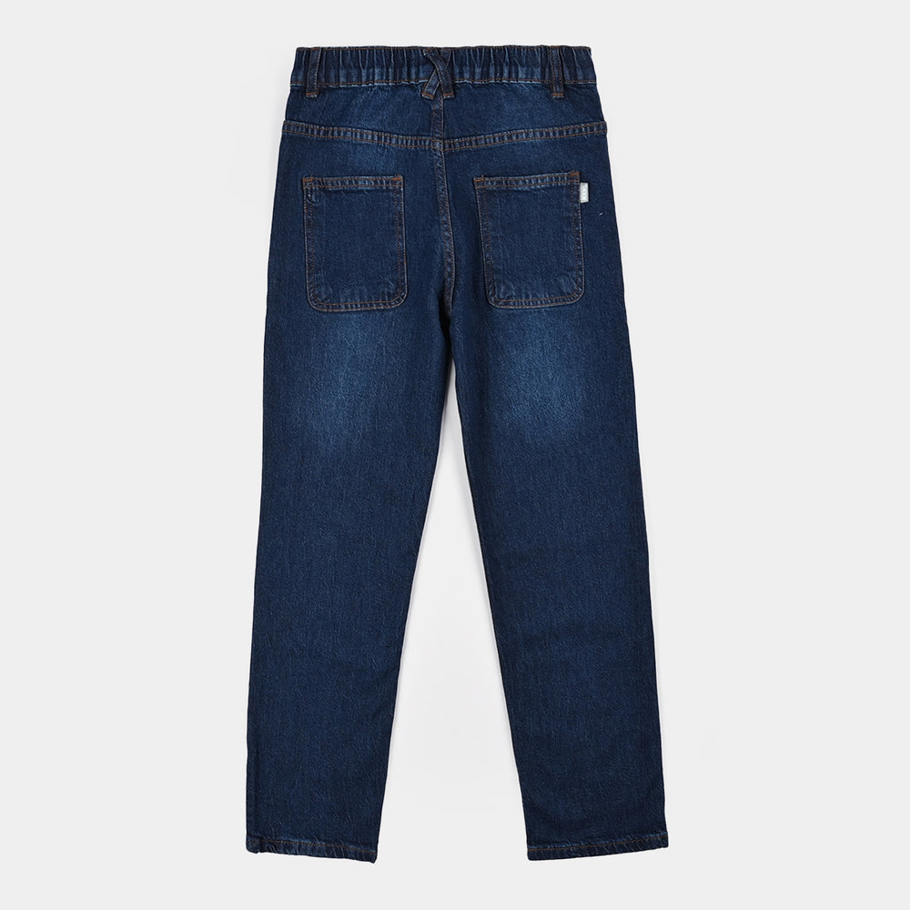 Boys Denim Stretch Pant Croops Loops - Dark Blue