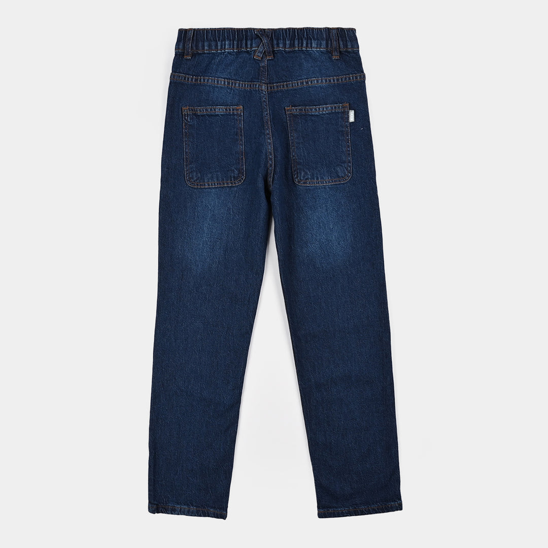 Teens Boys Denim Stretch Pant Croos Loops - Dark Blue