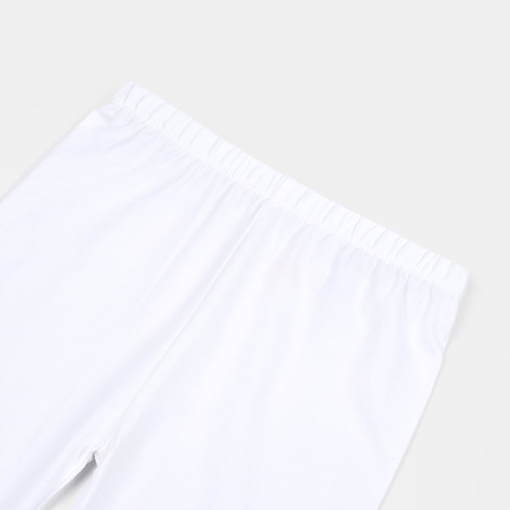 Infant Girls Cotton Jersey Basic Tights-White