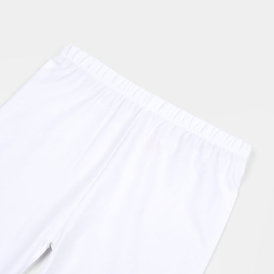 Infant Girls Cotton Jersey Basic Tights-White