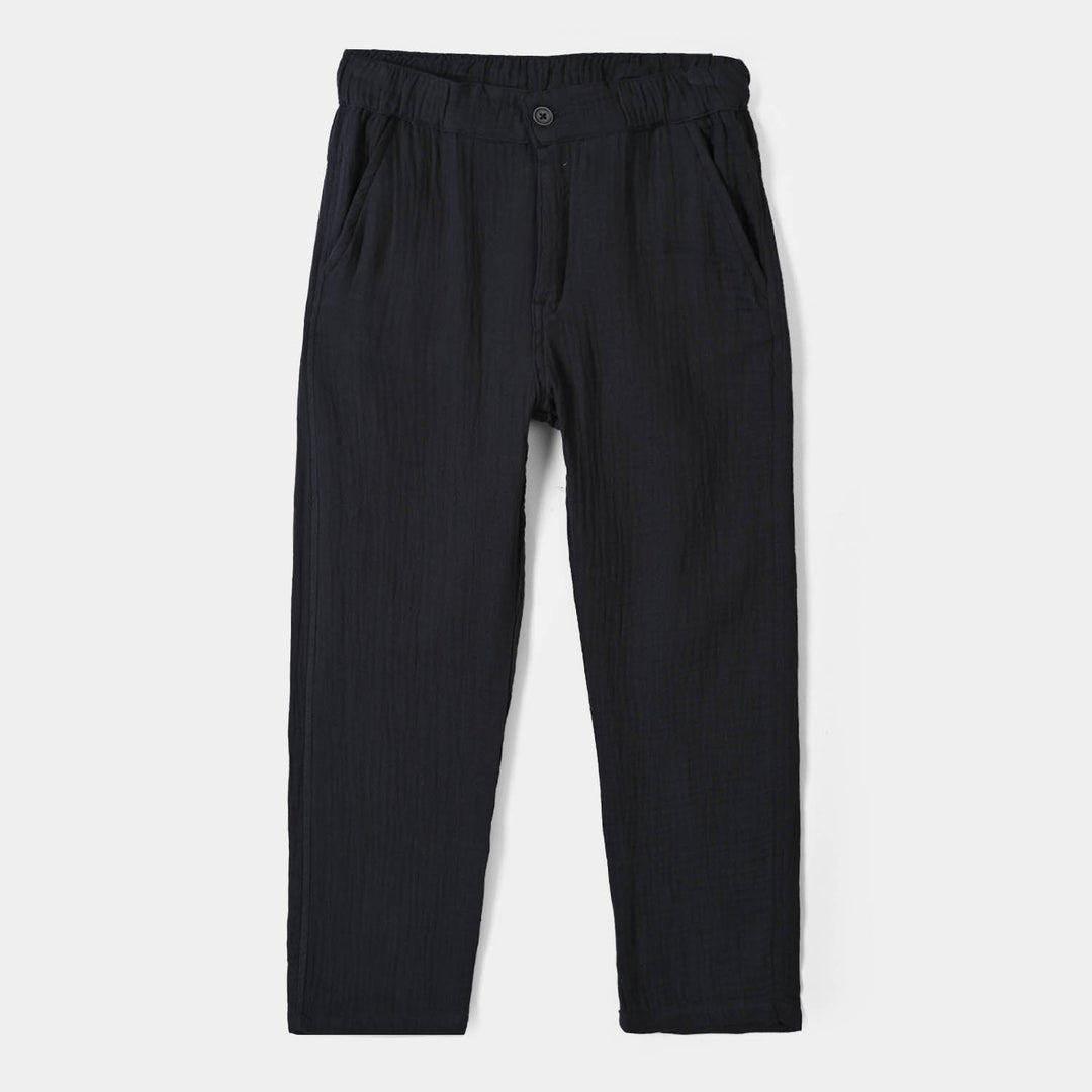 Boys Gauze Woven Suit Hello-CHARCOAL