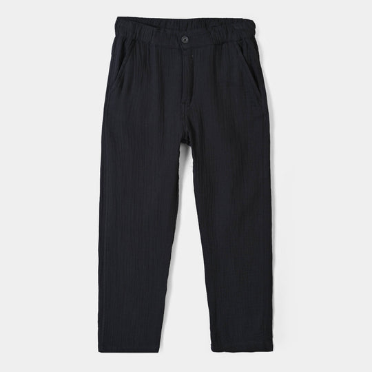 Boys Gauze Woven Suit Hello-CHARCOAL