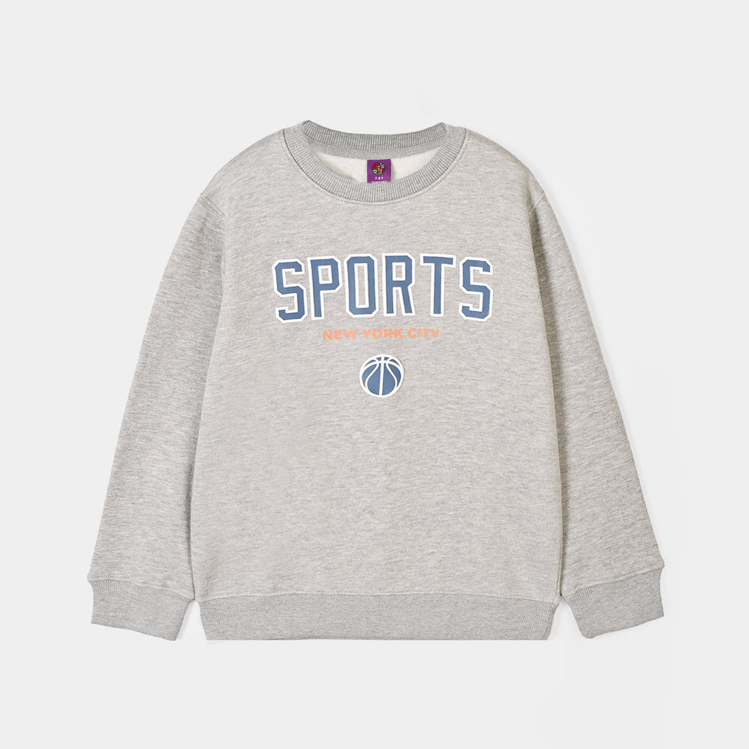 Boys Fleece Sweatshirt Sports - Heather Grey