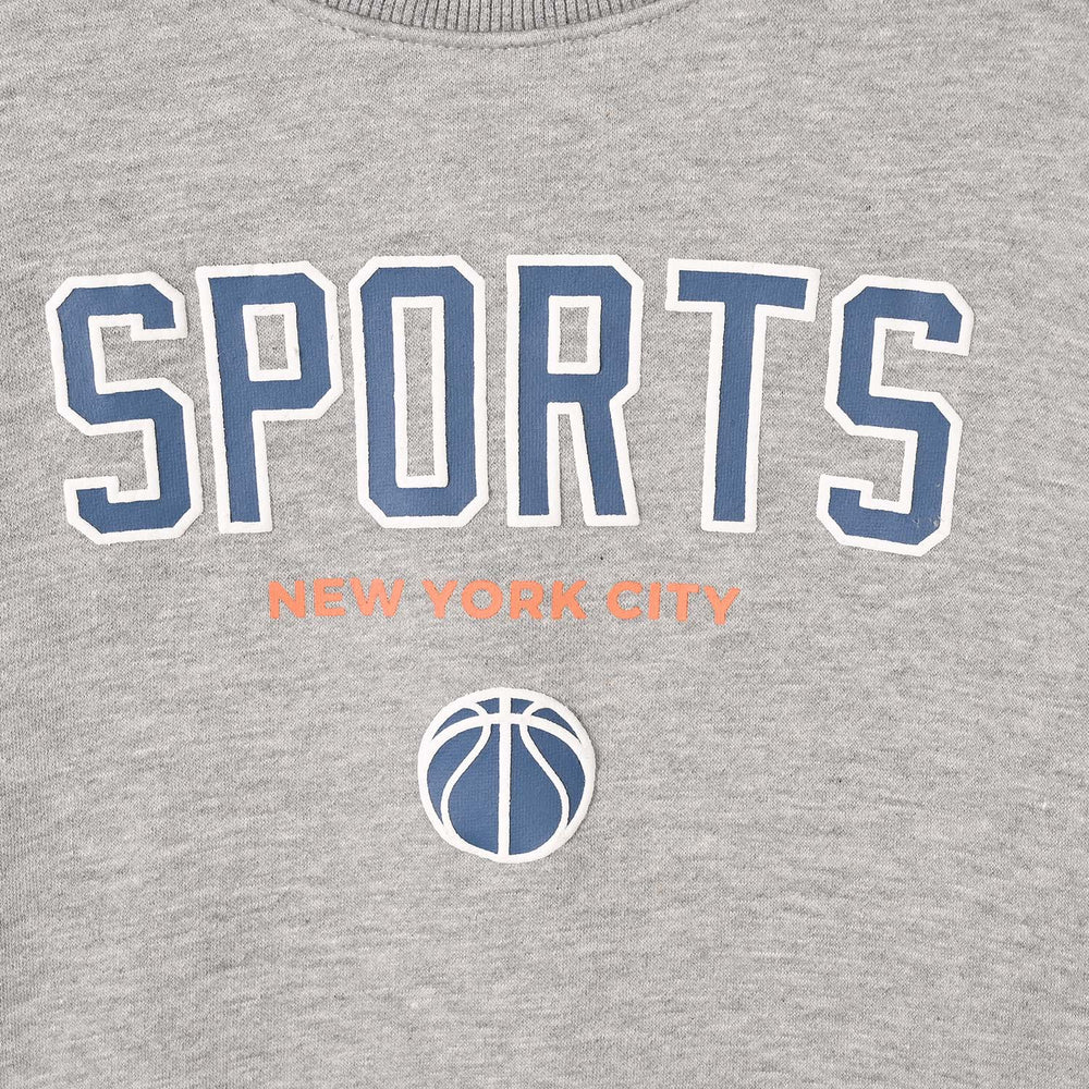 Boys Fleece Sweatshirt Sports - Heather Grey