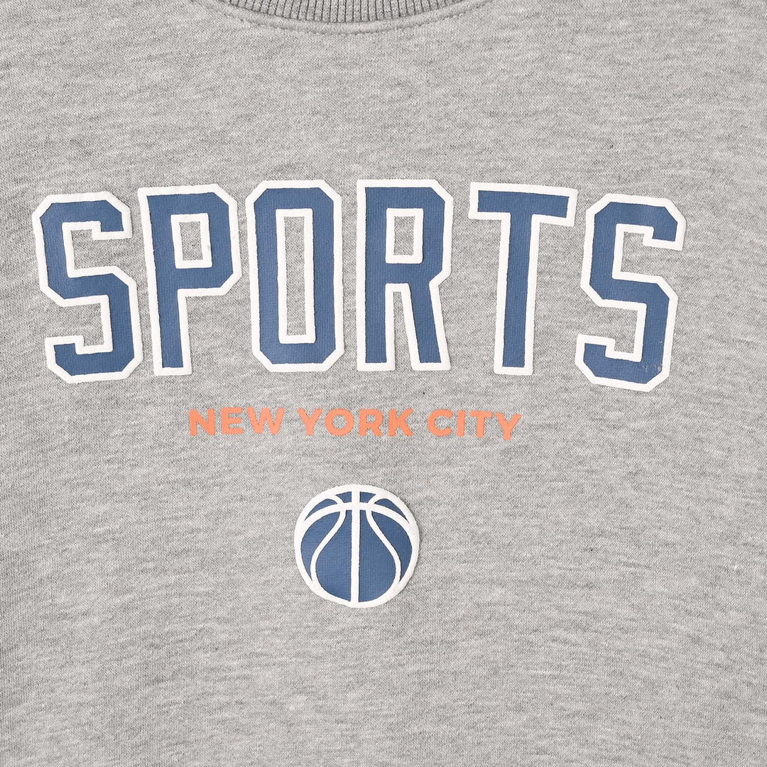 Boys Fleece Sweatshirt Sports - Heather Grey