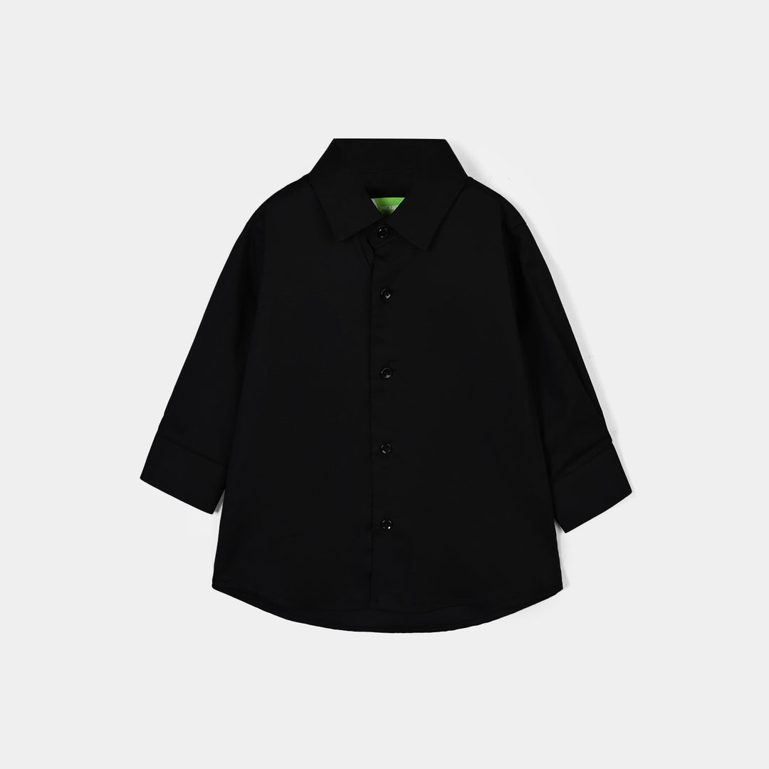 Infant Boys Cotton Poplin Formal Shirt - BLACK