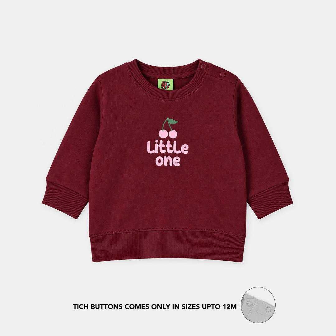 Infant Girls Fleece Sweatshirt Cherry