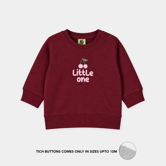 Infant Girls Fleece Sweatshirt Cherry