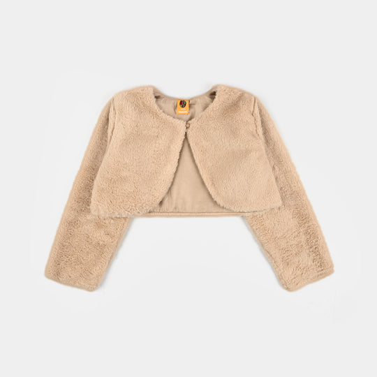 Girls Sherpa Bolero Snow - Light Brown