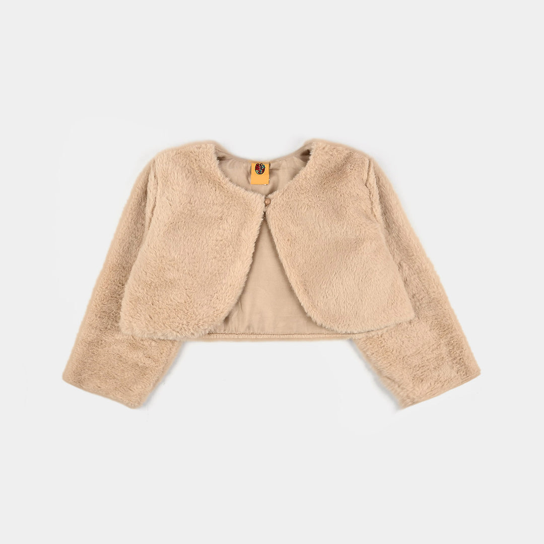 Infant Girls Sherpa Bolero Snow - Light Brown