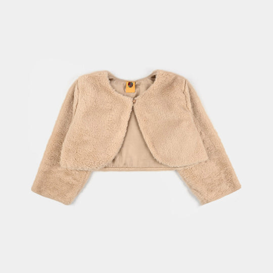 Infant Girls Sherpa Bolero Snow - Light Brown