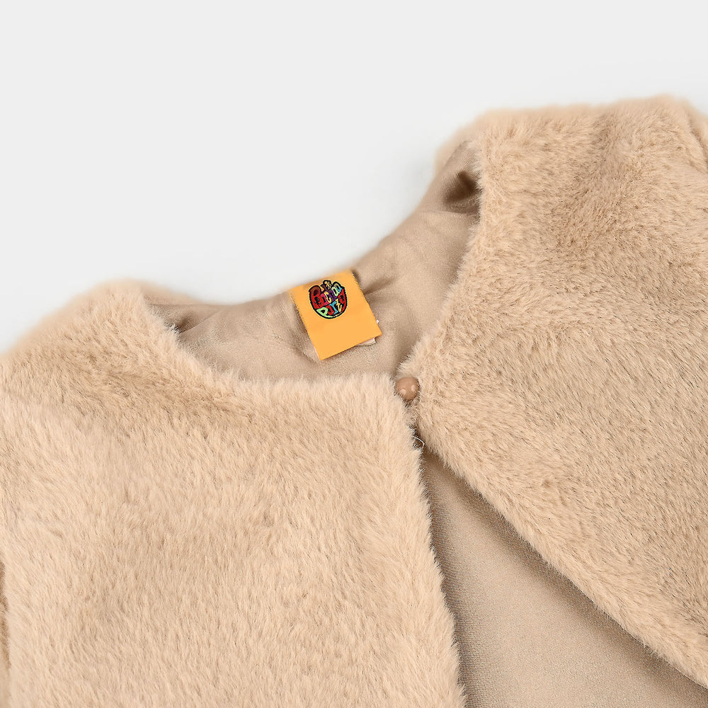 Infant Girls Sherpa Bolero Snow - Light Brown