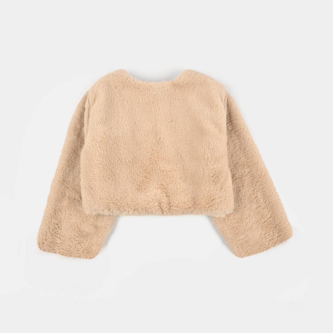 Infant Girls Sherpa Bolero Snow - Light Brown