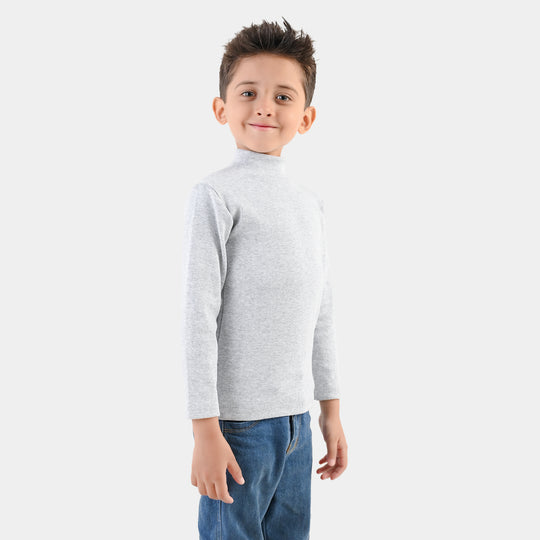 Boys 2x1 Rib Turtle Neck - Grey