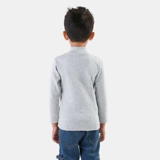 Boys 2x1 Rib Turtle Neck - Grey