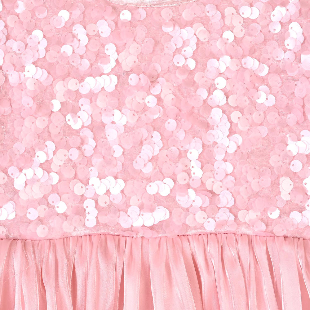 Girls Sequence Fancy Frock Graceful-Light Pink