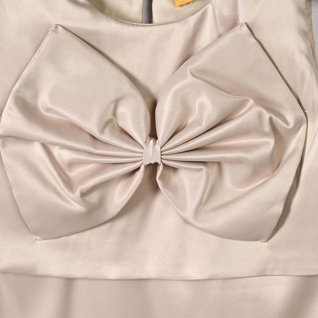 Girls Poly Satin Fancy Frock Star Princess-Fawn
