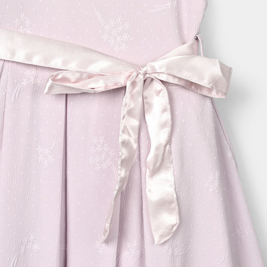 Girls Jacquard Fancy Frock - Lilac
