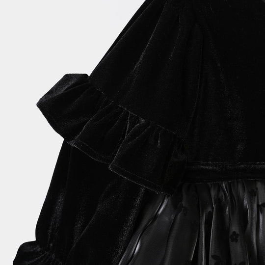 Infant Girls Velvet Fancy Frock-Velvet Grace - BLACK