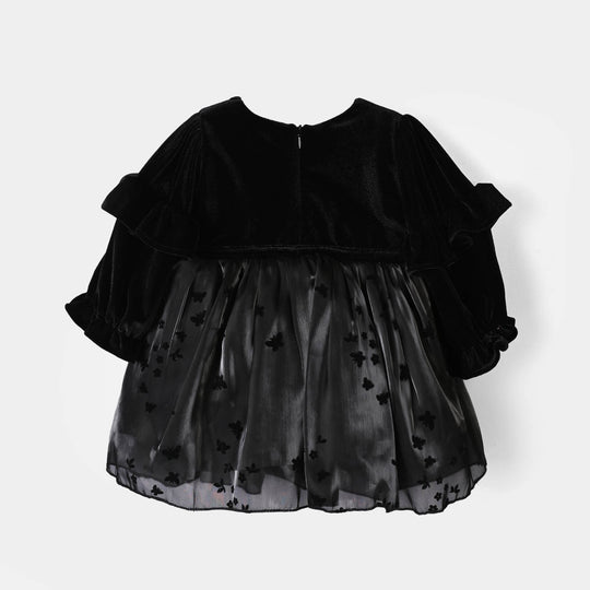 Infant Girls Velvet Fancy Frock-Velvet Grace - BLACK