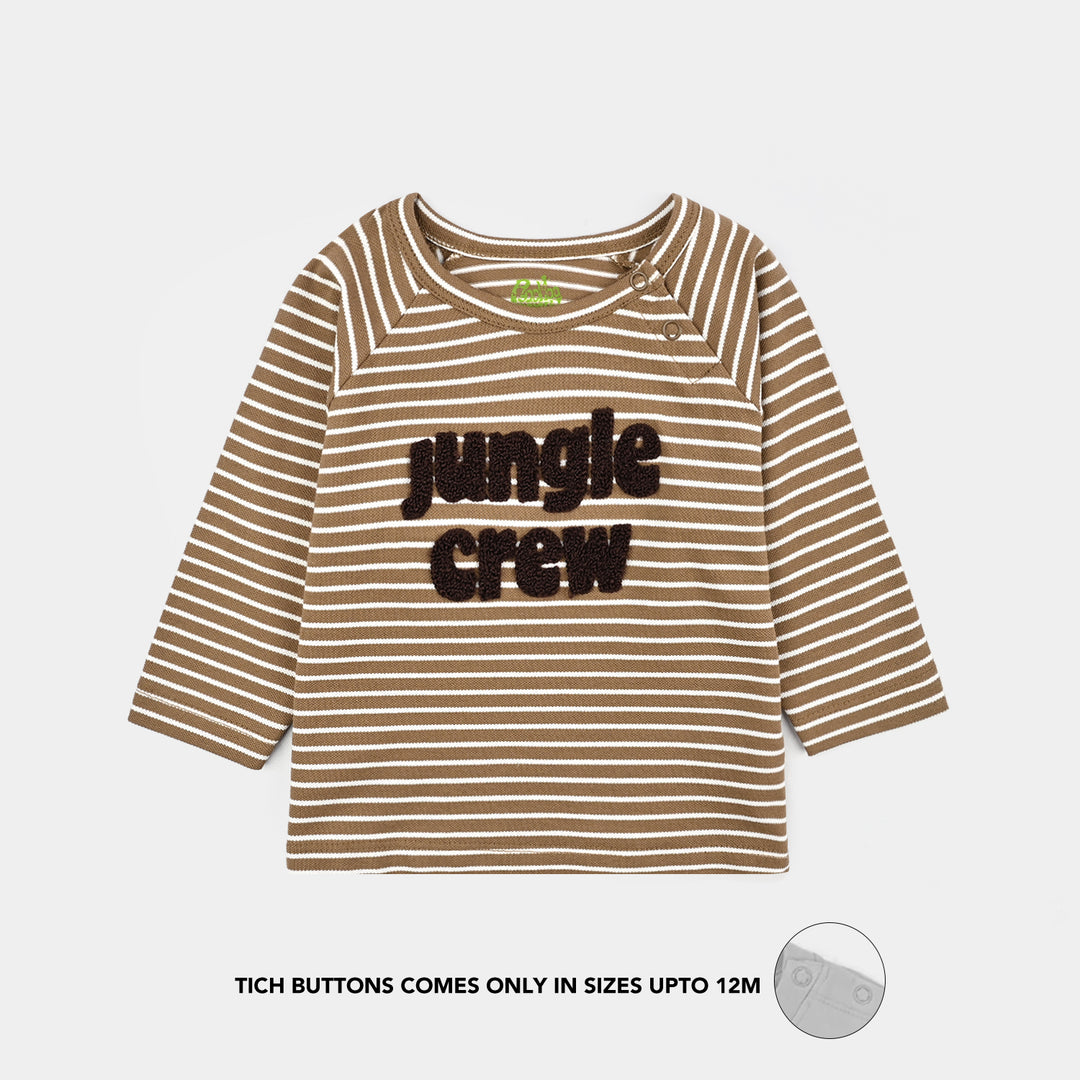 Infant Boys Yarn Dyed T-Shirt Jungle Crew - BROWN