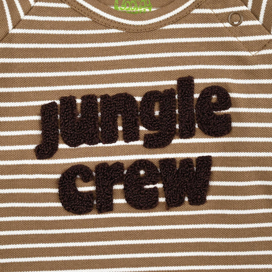 Infant Boys Yarn Dyed T-Shirt Jungle Crew - BROWN