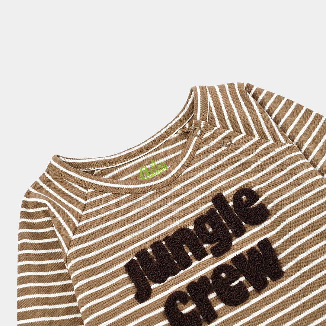 Infant Boys Yarn Dyed T-Shirt Jungle Crew - BROWN
