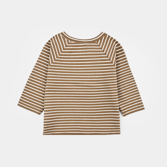 Infant Boys Yarn Dyed T-Shirt Jungle Crew - BROWN