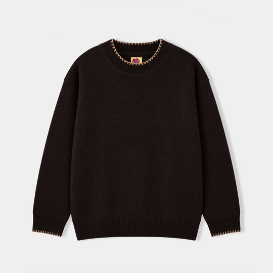 Boys Acrylic F/S Sweater Cross Edge
