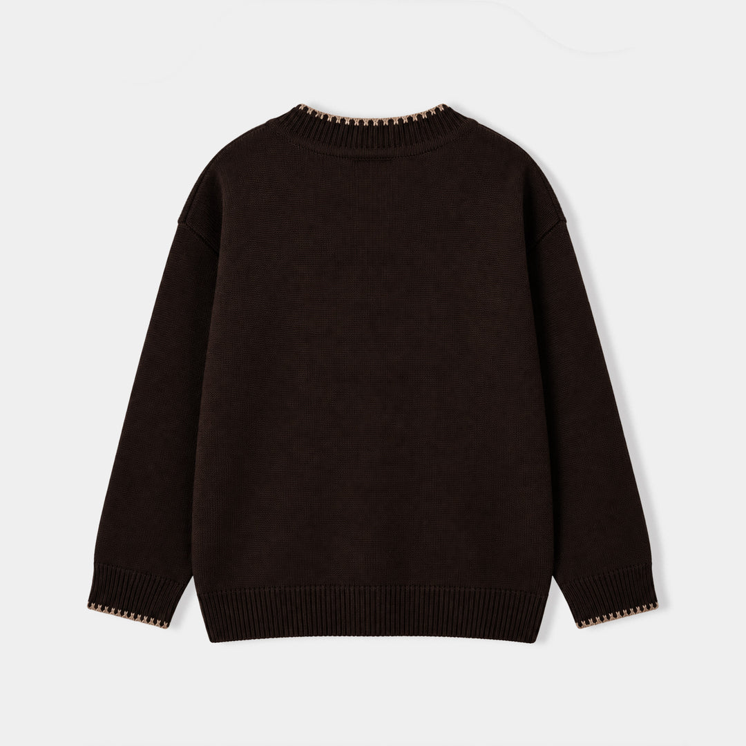 Boys Acrylic F/S Sweater Cross Edge