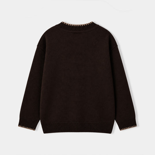 Boys Acrylic F/S Sweater Cross Edge