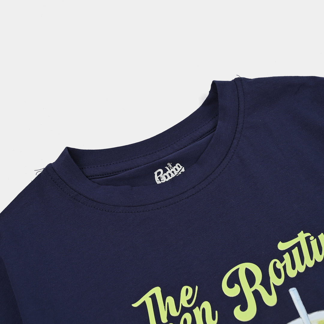 Girls Lycra T-Shirt Green Routine - BLUE