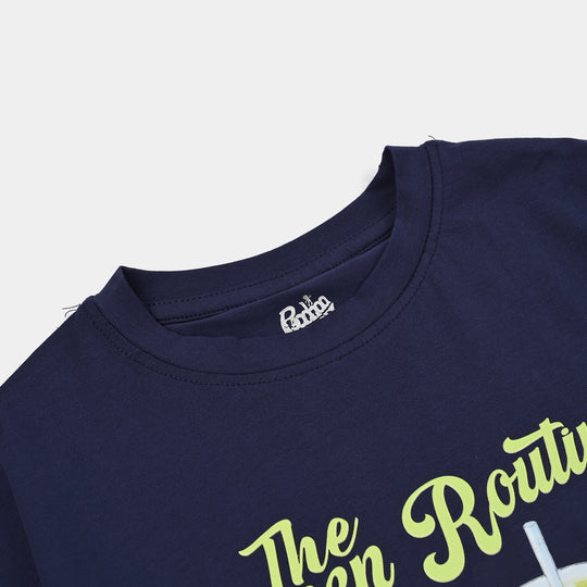 Girls Lycra T-Shirt Green Routine - BLUE
