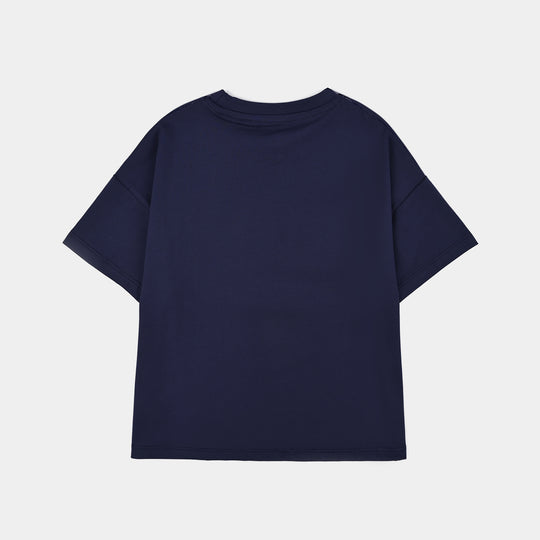 Girls Lycra T-Shirt Green Routine - BLUE
