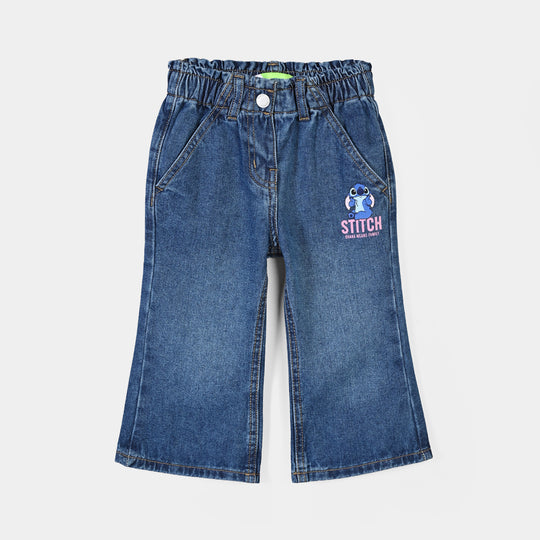 Infant Girls Denim rigid Pant Stitch-D.Blue