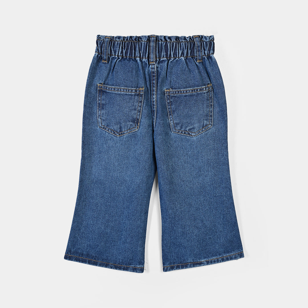 Infant Girls Denim rigid Pant Stitch-D.Blue