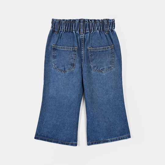 Infant Girls Denim rigid Pant Stitch-D.Blue