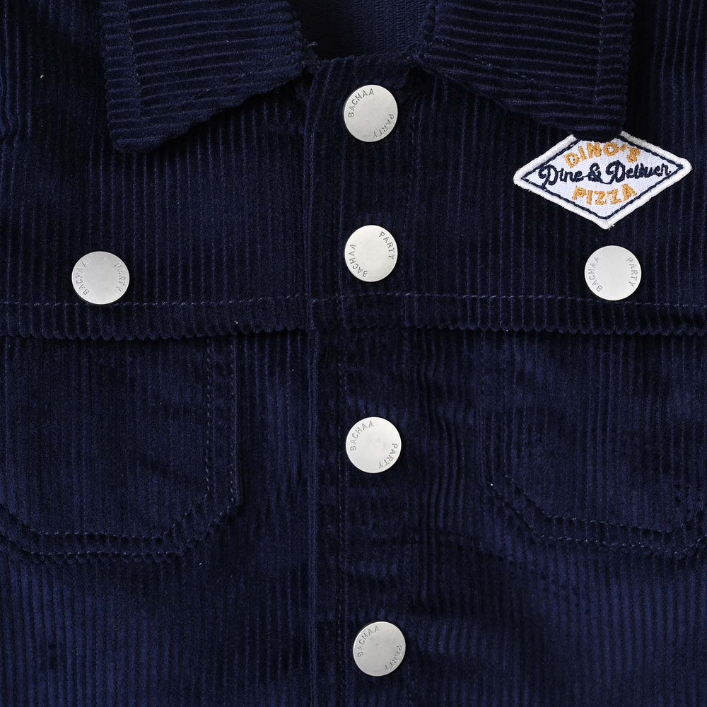 Infant Boys Corduroy Jacket DINO’S PIZZA - BLUE