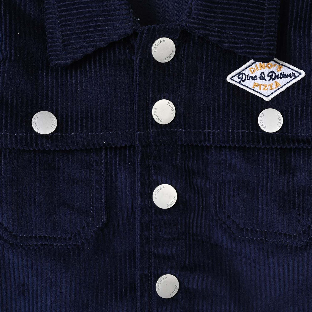 Infant Boys Corduroy Jacket DINO’S PIZZA - BLUE