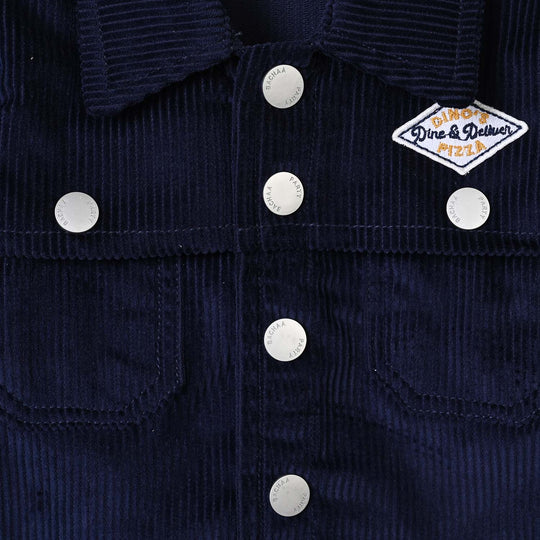 Infant Boys Corduroy Jacket DINO’S PIZZA - BLUE