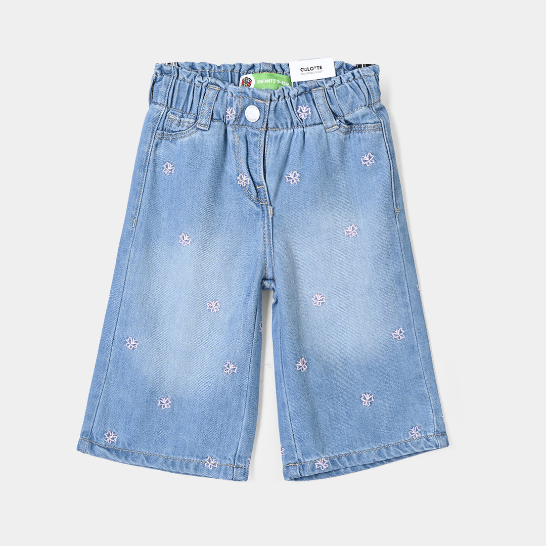 Infant Girls Denim Rigid Pant Butterflies - Light Blue