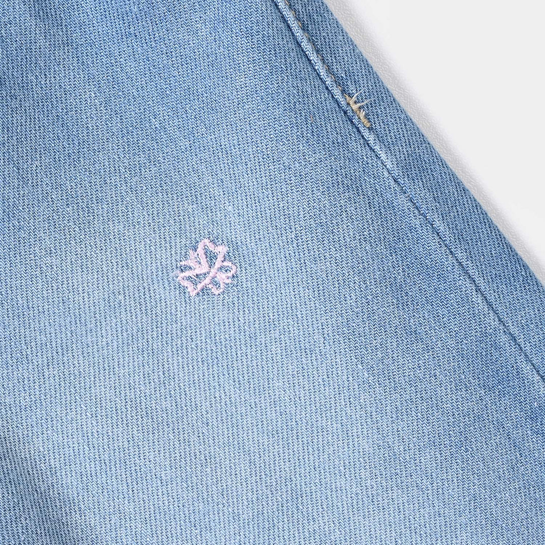 Infant Girls Denim Rigid Pant Butterflies - Light Blue