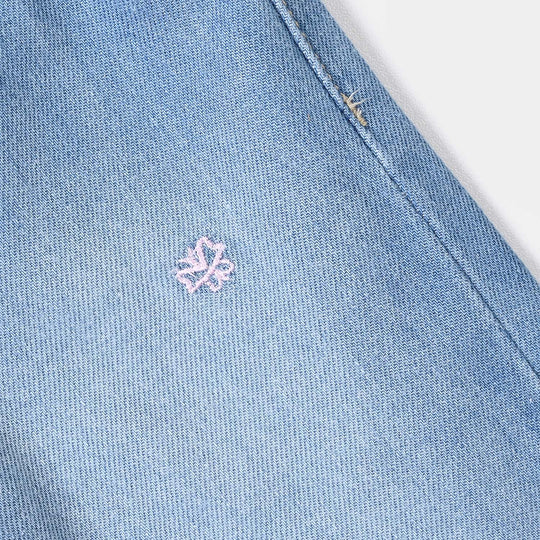Infant Girls Denim Rigid Pant Butterflies - Light Blue