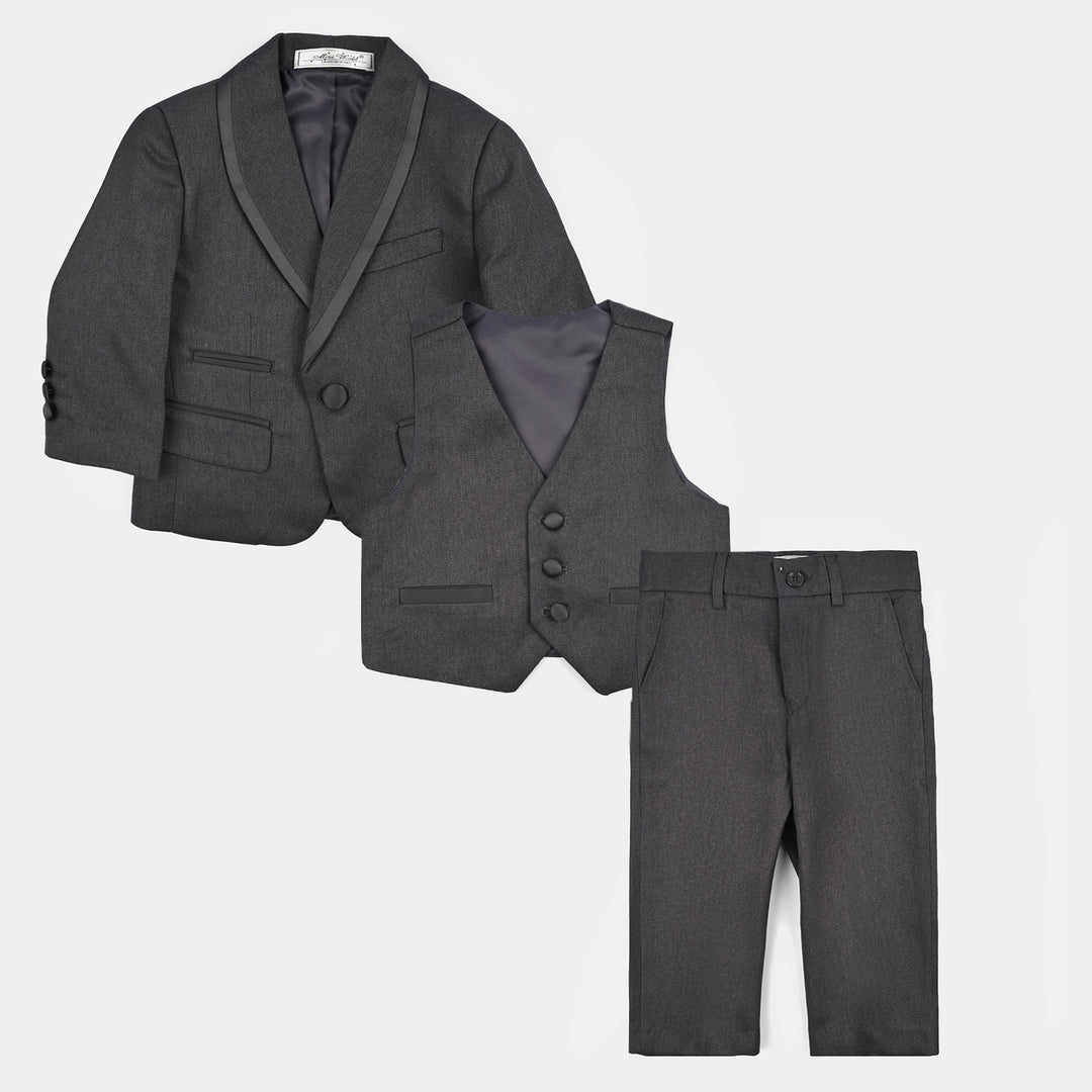 Boys Cotton, Polyester Coat Pant - Dark Grey