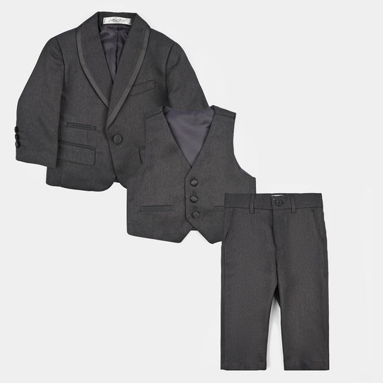 Boys Cotton, Polyester Coat Pant - Dark Grey