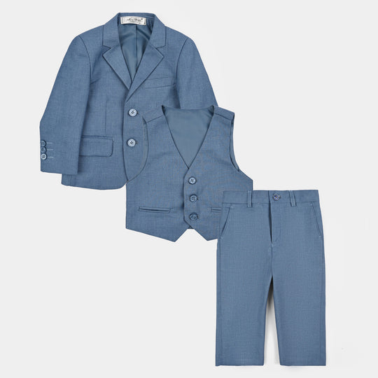 Boys Cotton, Polyester Coat Pant - Blue